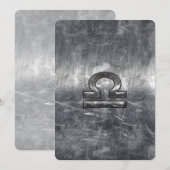 Symbool van de galg Zodiac in zilvergrijsstaal (Voorkant / Achterkant)