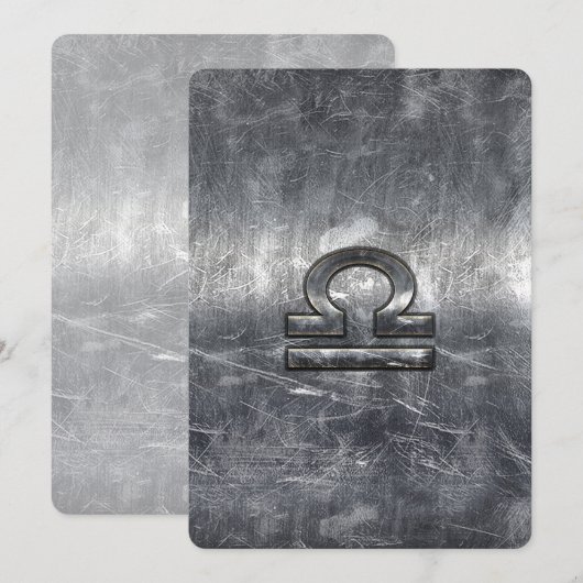 Symbool van de galg Zodiac in zilvergrijsstaal (Voorkant / Achterkant)