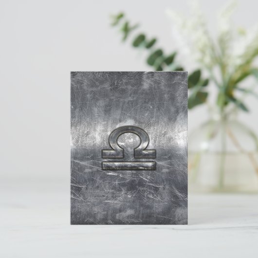 Symbool van de galg Zodiac in zilvergrijsstaal Briefkaart (Staand voorkant)