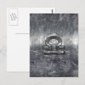 Symbool van de galg Zodiac in zilvergrijsstaal Briefkaart (Voorkant / Achterkant)
