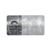 Symbool van de galg Zodiac in zilvergrijsstaal Etiket (Voorkant)