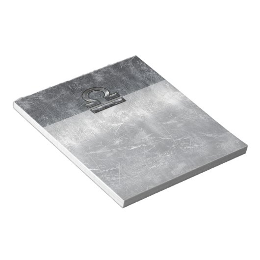 Symbool van de galg Zodiac in zilvergrijsstaal Notitieblok (Schuin)