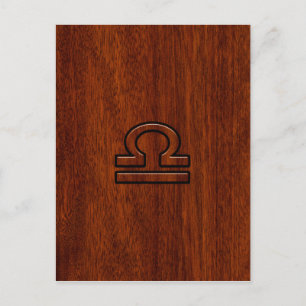 Symbool van de galg Zodiac op mahogany stijl print Briefkaart