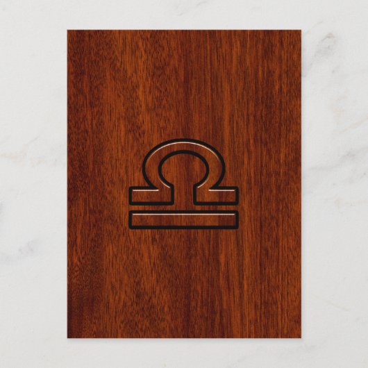 Symbool van de galg Zodiac op mahogany stijl print Briefkaart (Voorkant)