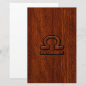 Symbool van de galg Zodiac op mahogany stijl print Briefpapier (Voorkant / Achterkant)