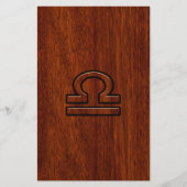 Symbool van de galg Zodiac op mahogany stijl print Briefpapier (Voorkant)