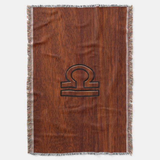 Symbool van de galg Zodiac op mahogany stijl print Deken (Voorkant Verticaal)