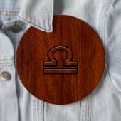 Symbool van de galg Zodiac op mahogany stijl print Ronde Button 6,0 Cm (In situ)