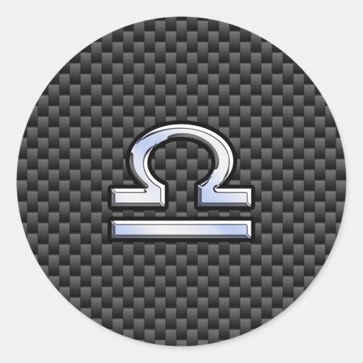 Symbool van de galgdierentuin op het koolstofvezel ronde sticker (Voorkant)
