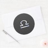 Symbool van de galgdierentuin op het koolstofvezel ronde sticker (Envelop)