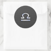 Symbool van de galgdierentuin op het koolstofvezel ronde sticker (Tas)