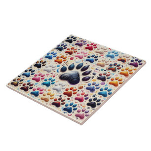 Symbool van de liefde gekleurde hondenpow print tegeltje