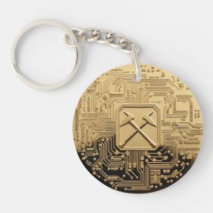 Symbool van de mijnbouw sleutelhanger