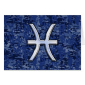 Symbool van de pisces Zodiac op Navy Blue Digital  (Voorkant Horizontaal)