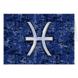 Symbool van de pisces Zodiac op Navy Blue Digital