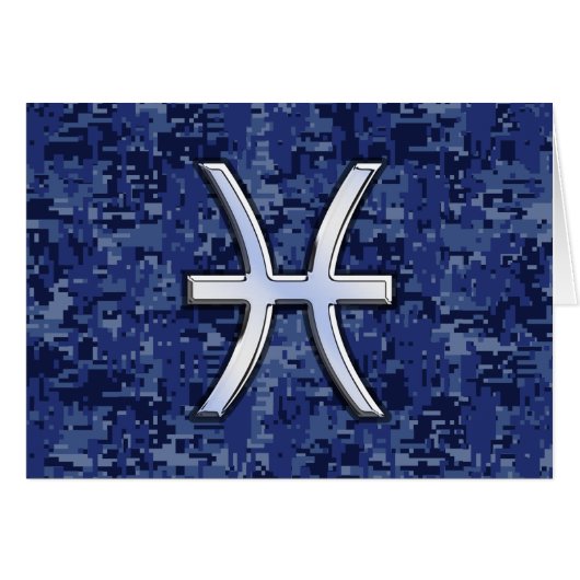 Symbool van de pisces Zodiac op Navy Blue Digital  (Voorkant Horizontaal)