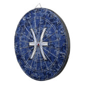 Symbool van de pisces Zodiac op Navy Blue Digital  Dartbord (Voorkant Rechts)