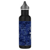 Symbool van de pisces Zodiac op Navy Blue Digital  Waterfles (Links)