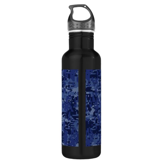 Symbool van de pisces Zodiac op Navy Blue Digital  Waterfles (Achterkant)