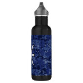 Symbool van de pisces Zodiac op Navy Blue Digital  Waterfles (Rechts)