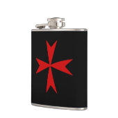 Symbool van de Rode Maltese kruis en Malta-vlag mo Heupfles (Links)