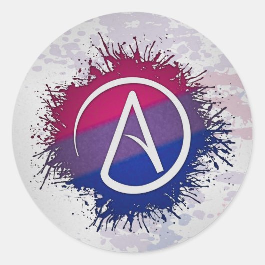 Symbool van de schilderij Bisexual Pride Atheist Ronde Sticker (Voorkant)