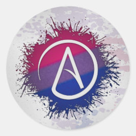 Symbool van de schilderij Bisexual Pride Atheist Ronde Sticker