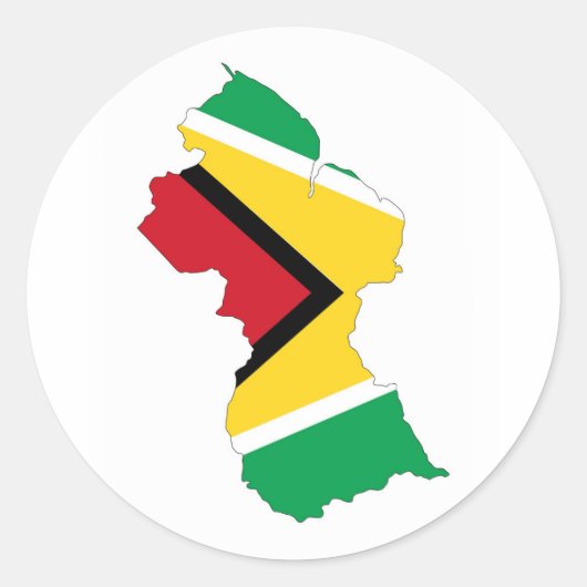 symbool van de vlag van guyana land ronde sticker (Voorkant)