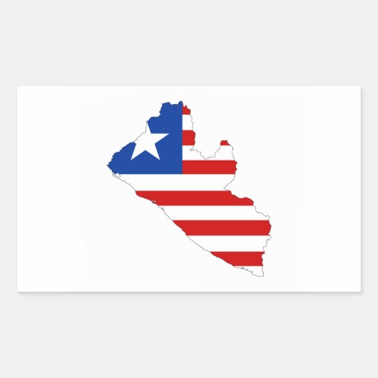 symbool van de vlag van liberia rechthoekige sticker (Voorkant)