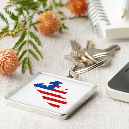 symbool van de vlag van liberia sleutelhanger (Zijkant)