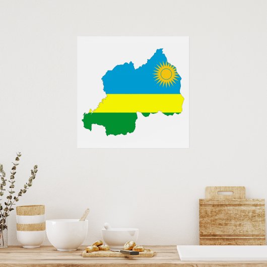 symbool van de vlag van rwanda - land poster (Keuken)