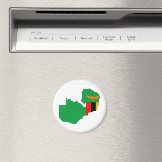 symbool van de vlag van zambia - land magneet (Insitu (Vaatwasser))