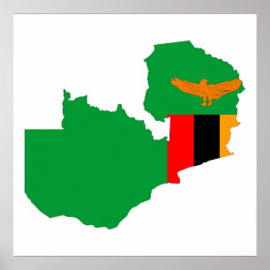 symbool van de vlag van zambia - land poster