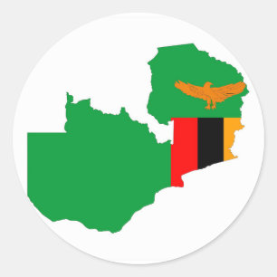 symbool van de vlag van zambia - land ronde sticker