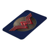 Symbool van de vrouw over concentrische cirkels magneet (Linkerzijde)