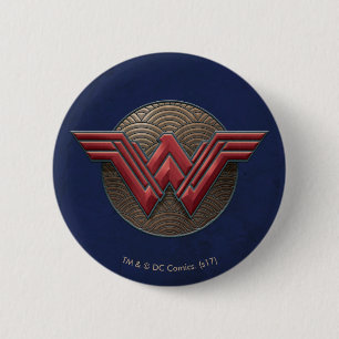 Symbool van de vrouw over concentrische cirkels ronde button 5,7 cm