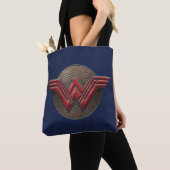 Symbool van de vrouw over concentrische cirkels tote bag (Dichtbij)
