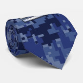Symbool van de Weegdierentuin op Blue Digital Camo Stropdas (Opgerold)