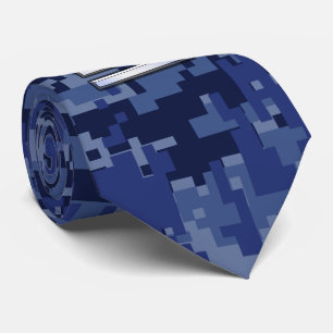 Symbool van de Weegdierentuin op Blue Digital Camo Stropdas