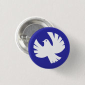 Symbool van de witte vredesduif ronde button 3,2 cm (Voorkant /achterkant)