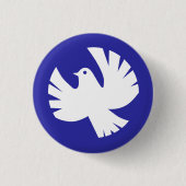 Symbool van de witte vredesduif ronde button 3,2 cm (Voorkant)