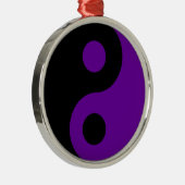 Symbool van de zwarte en Paarse Yin Yang Metalen Ornament (Rechts)