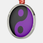 Symbool van de zwarte en Paarse Yin Yang Metalen Ornament (Links)