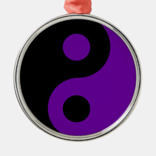 Symbool van de zwarte en Paarse Yin Yang Metalen Ornament