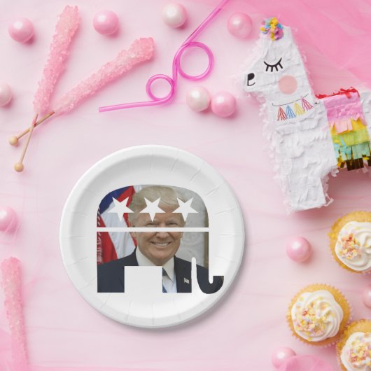 Symbool van Donald Trump Republican Party Papieren Bordje (Feest)