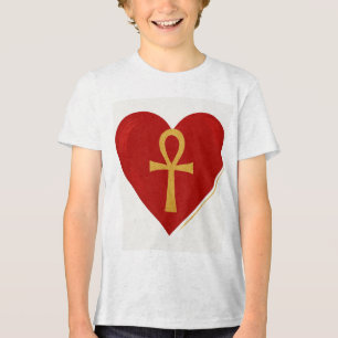 Symbool van eeuwige liefde, Hart & Ankh – Een ontw Tri-Blend Shirt