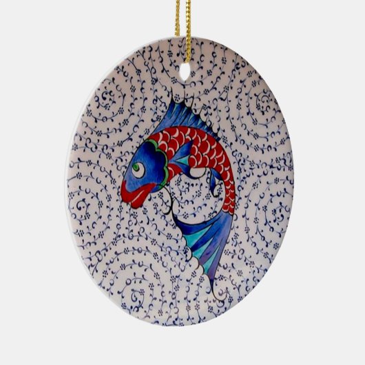 Symbool van Fortune Good Luck Koi Fish Keramisch Ornament (Rechts)