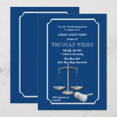 Symbool van Gerechtigheid Afstuderen Uitnodiging (Voorkant / Achterkant)