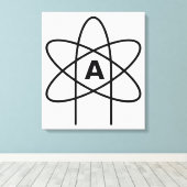 Symbool van het atheïsme (Atom Emblem) Canvas Afdruk (Insitu (Houten vloer))