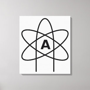 Symbool van het atheïsme (Atom Emblem) Canvas Afdruk